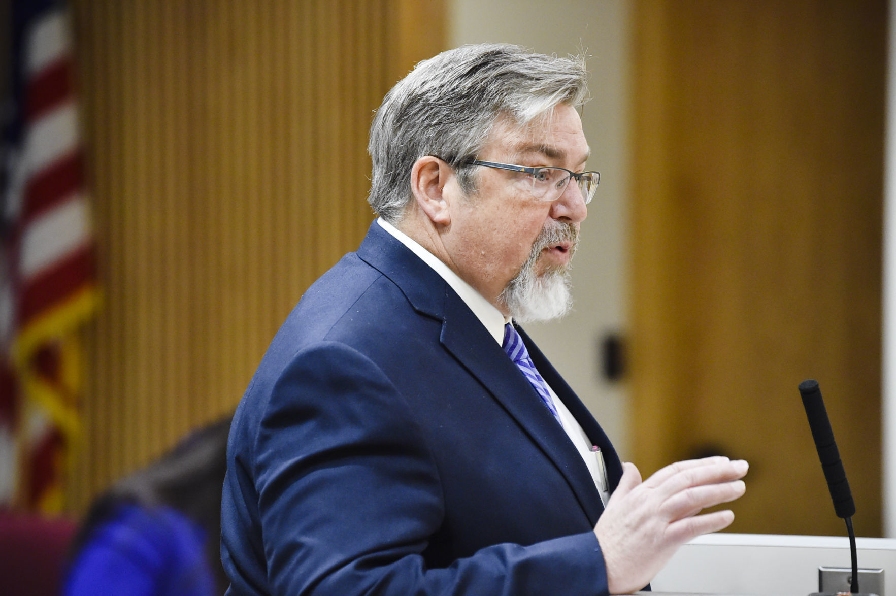 Rob Cameron argues on behalf of Attorney General Tim Fox